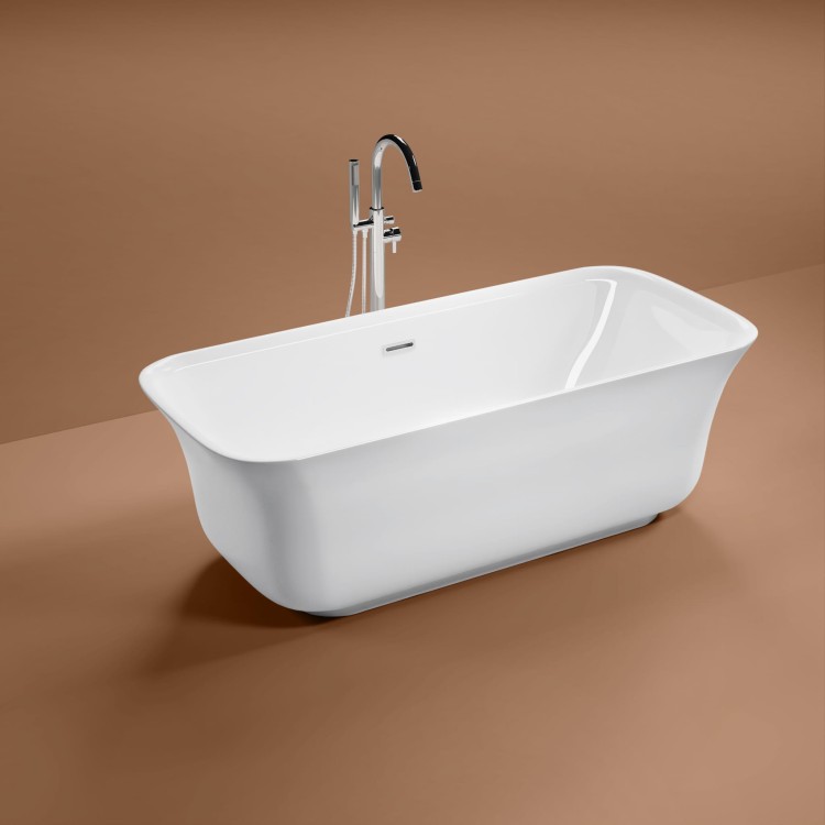 Wanna wolnostojąca akrylowa Karbin - Chrom Przelew 170x75x58 K-SEP19