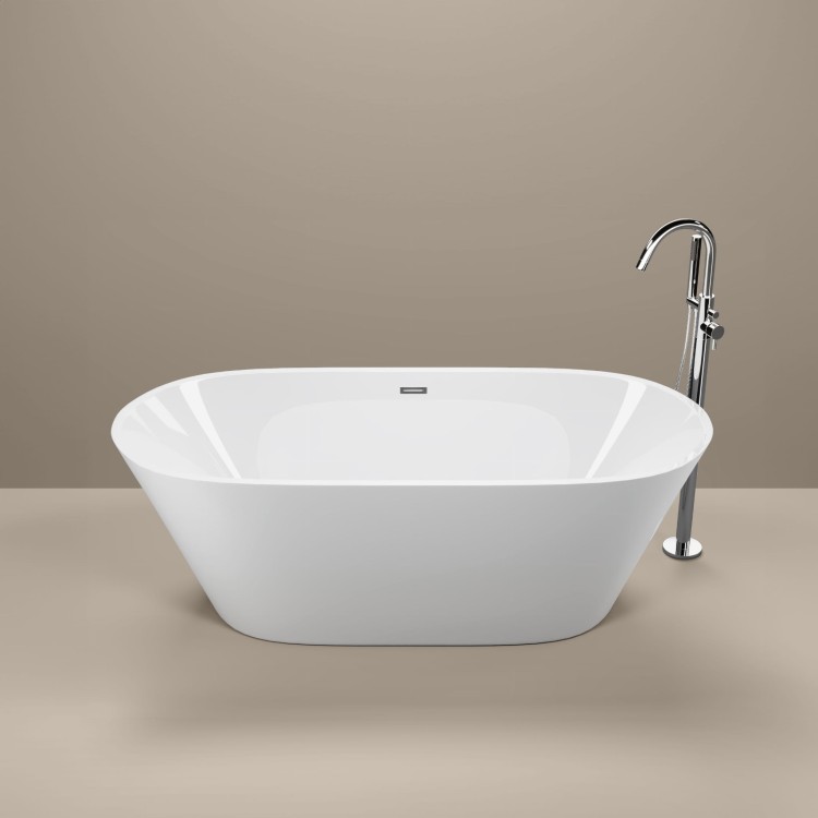 Wanna wolnostojąca akrylowa Karbin - Chrom Przelew 160x75x58 K-MAR05