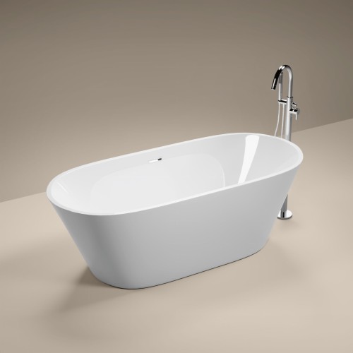 Wanna wolnostojąca akrylowa Karbin - Chrom Przelew 160x75x58 K-MAR05