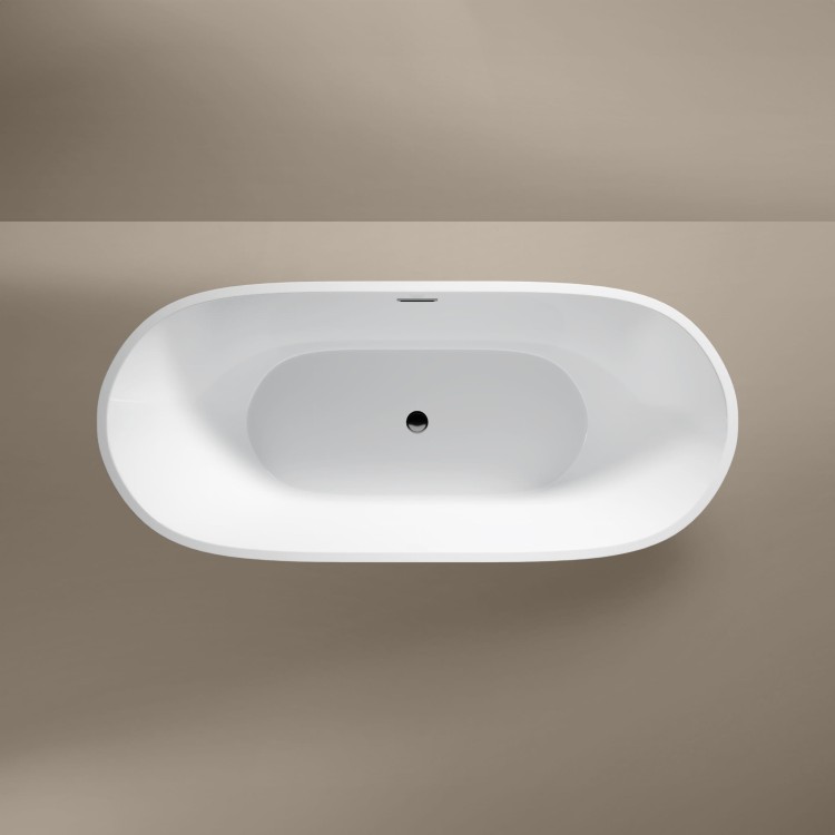 Wanna wolnostojąca akrylowa Karbin - Chrom Przelew 160x75x58 K-MAR05