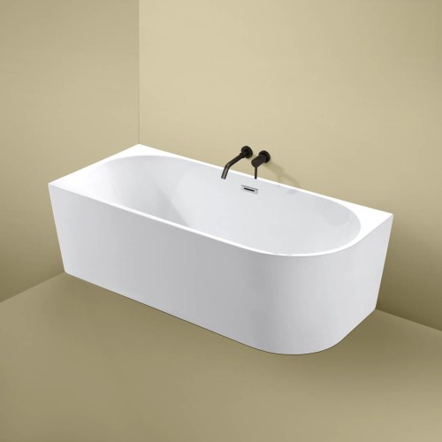 Wanna wolnostojąca narożna przyścienna Lewa - Czarny Przelew 150x75x58 K-JUL06