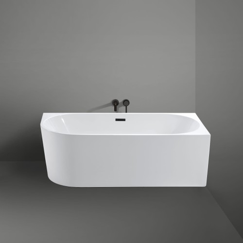 Wanna wolnostojąca narożna przyścienna Prawa - Czarny Przelew 150x75x58 K-JUL06