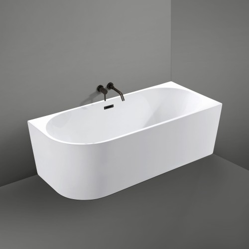 Wanna wolnostojąca narożna przyścienna Prawa - Czarny Przelew 150x75x58 K-JUL06