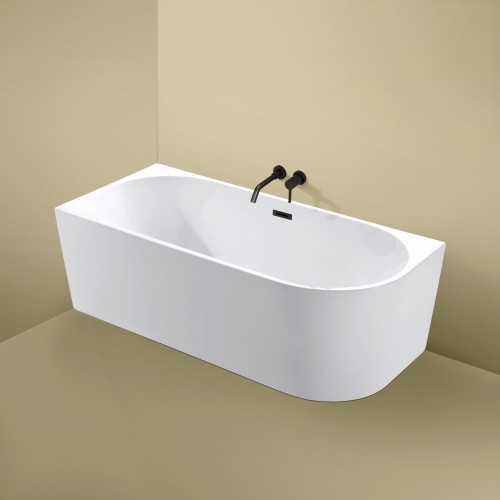 Wanna wolnostojąca narożna przyścienna Lewa - Czarny Przelew 170x80x58 K-JUN10