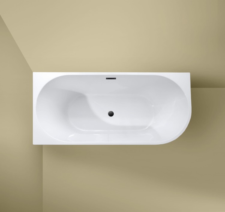 Wanna wolnostojąca narożna przyścienna Lewa - Czarny Przelew 170x80x58 K-JUN10