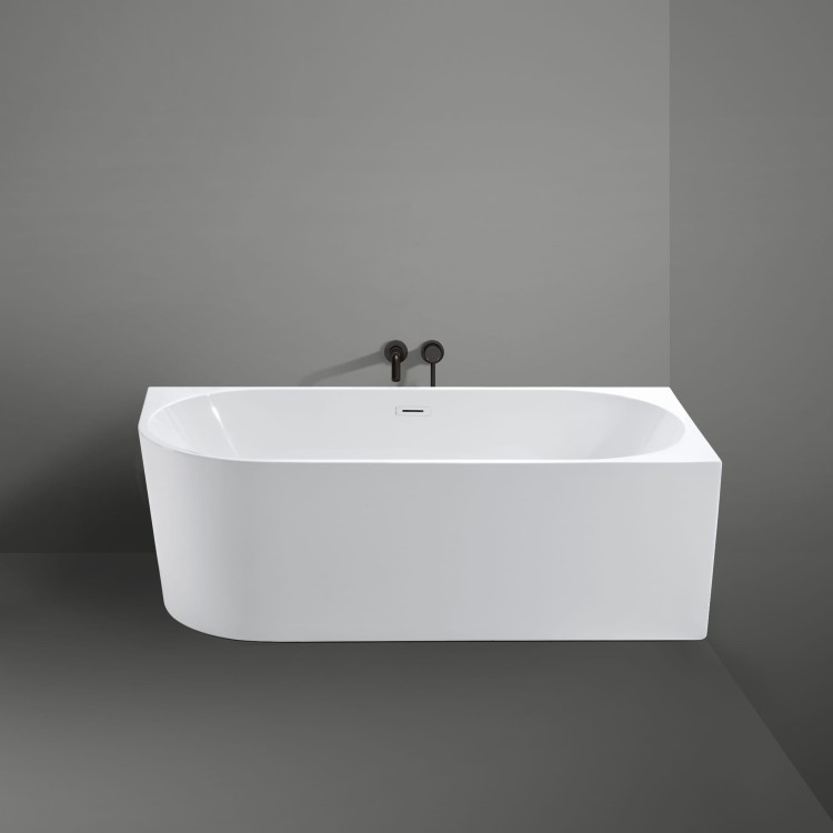 Wanna wolnostojąca narożna przyścienna Prawa - Biały Przelew 150x75x58 K-JUL06