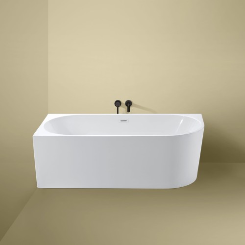 Wanna wolnostojąca narożna przyścienna Lewa - Biały Przelew 150x75x58 K-JUL06