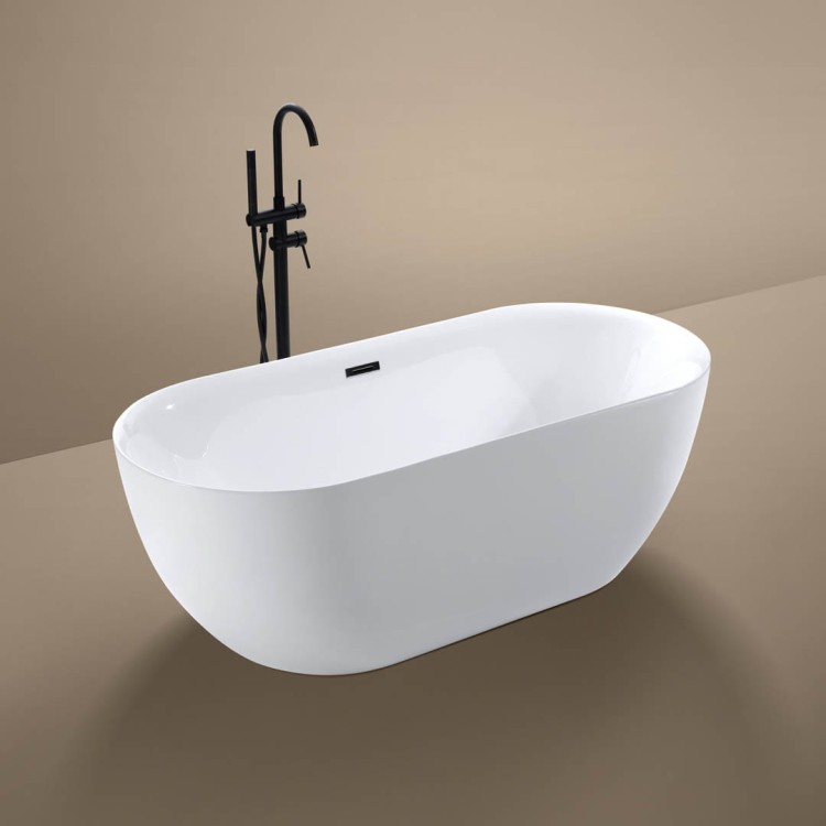 Wanna wolnostojąca akrylowa Karbin - Chrom Przelew 170x75x58 K-AUT08