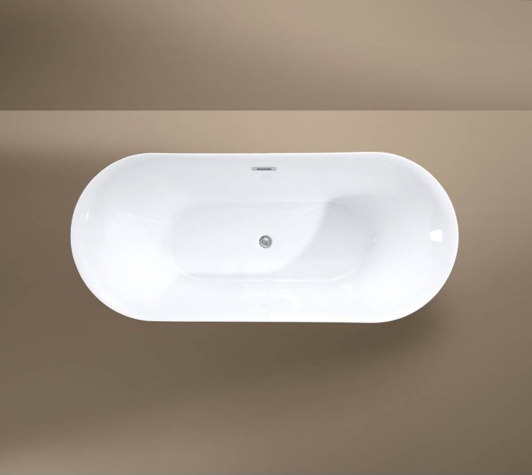 Wanna wolnostojąca akrylowa Karbin - Chrom Przelew 170x75x58 K-AUT08