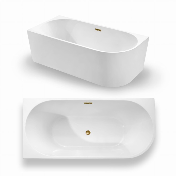 Wanna wolnostojąca narożna przyścienna Lewa - Złoty Przelew 160x75x58 K-JAN07