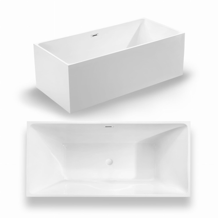 Wanna wolnostojąca akrylowa Karbin - Biały Przelew 160x75x58 K-SPR04