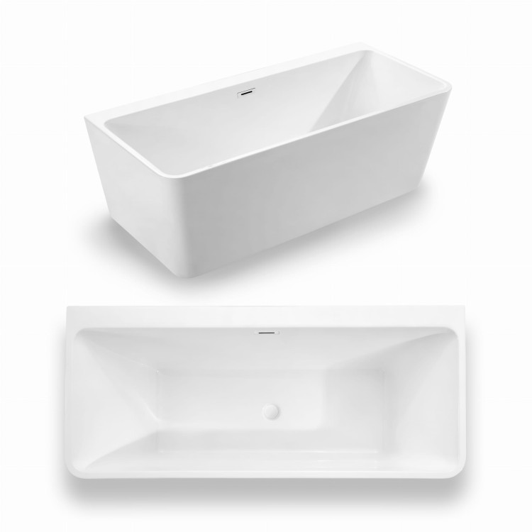 Wanna wolnostojąca przyścienna akrylowa Karbin - Biały Przelew 160x75x58 K-WIN02