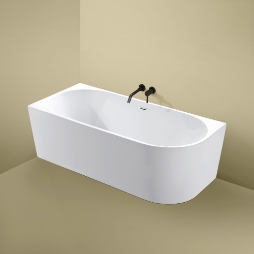 Wanna wolnostojąca narożna przyścienna Lewa - Biały Przelew 140x70x58 K-FEB04