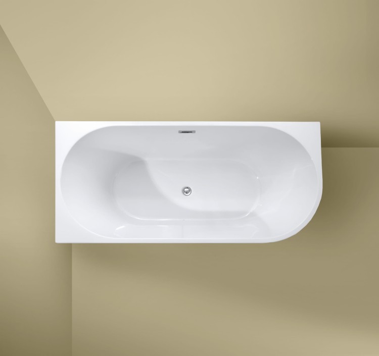 Wanna wolnostojąca narożna przyścienna Lewa - Chrom Przelew 140x70x58 K-FEB04