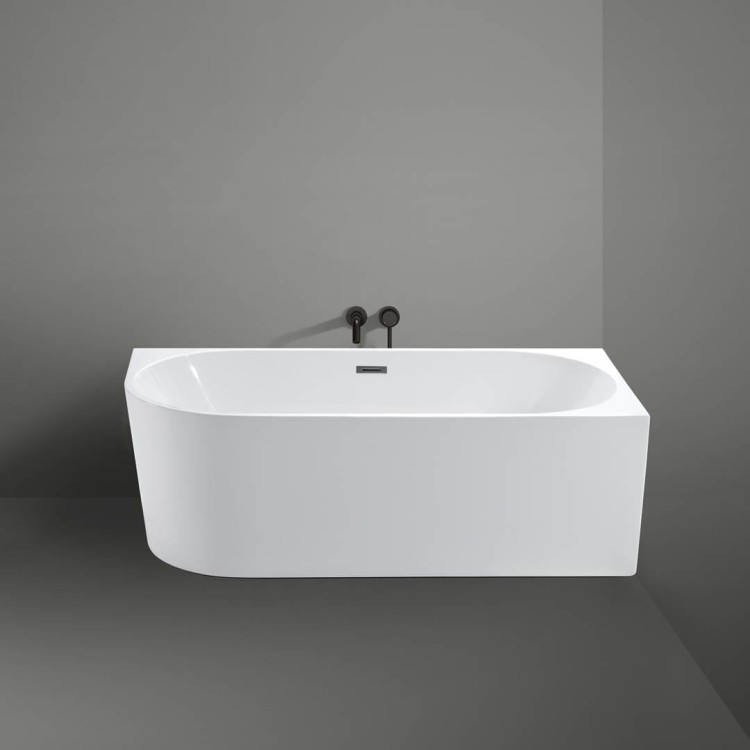 Wanna wolnostojąca narożna przyścienna Karbin Prawa - Chrom Przelew 180x80x58 K-JAR08