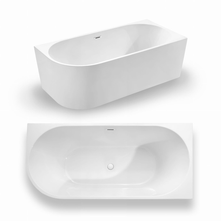 Wanna wolnostojąca narożna przyścienna Karbin Prawa - Biały Przelew 180x80x58 K-JAR08