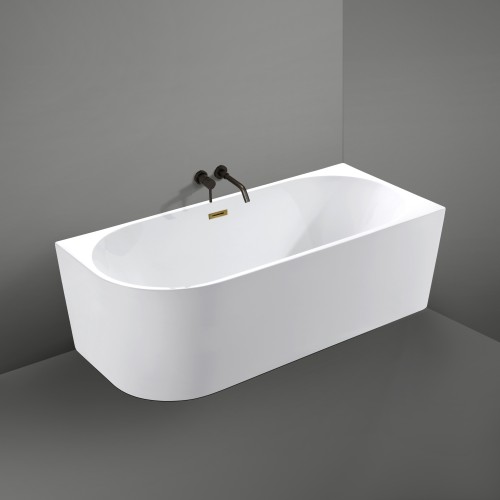 Wanna wolnostojąca narożna przyścienna Karbin Prawa - Złoty Szczotkowany Przelew 180x80x58 K-JAR08