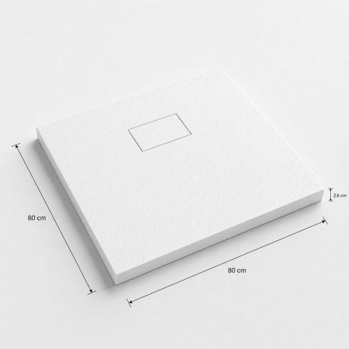 Brodzik prysznicowy kwadratowy SMC Karbin OMI8080W 80x80x2,6 cm – Biały