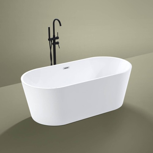 Wanna wolnostojąca akrylowa Karbin - Chrom Przelew 160x75x58 K-DEC09