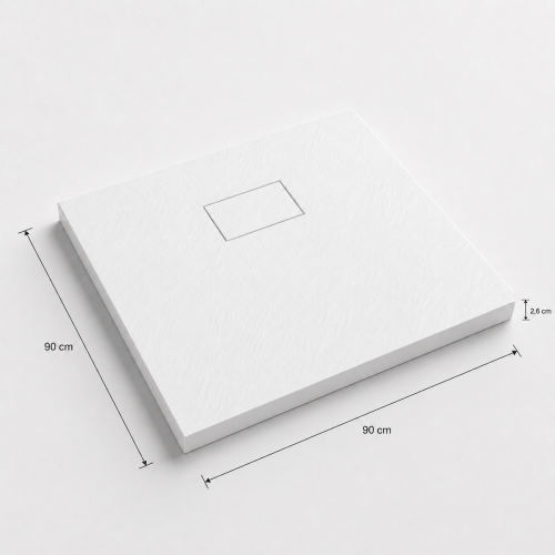 Brodzik prysznicowy kwadratowy SMC Karbin OMI9090W 90x90x2,6 cm – Biały