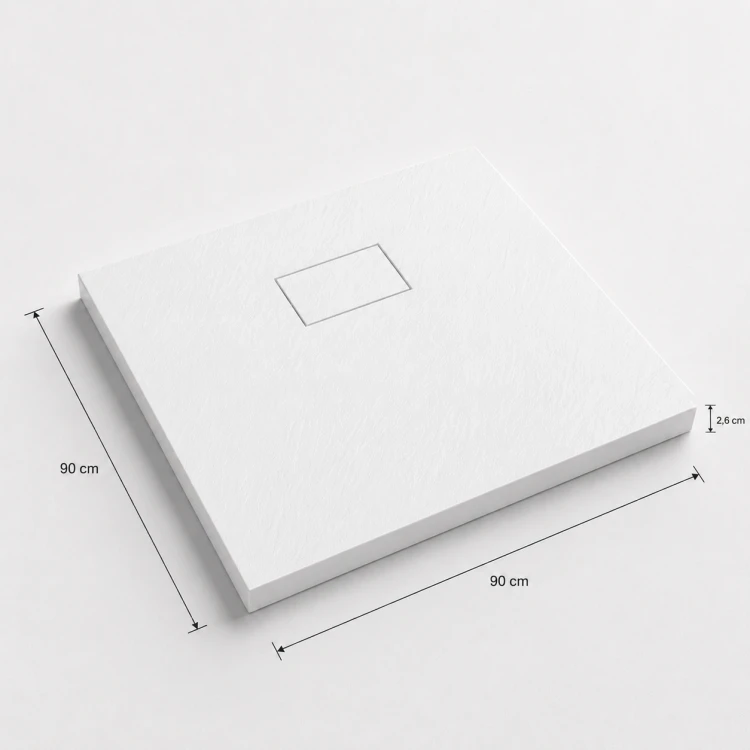 Brodzik prysznicowy kwadratowy SMC Karbin OMI9090W 90x90x2,6 cm – Biały