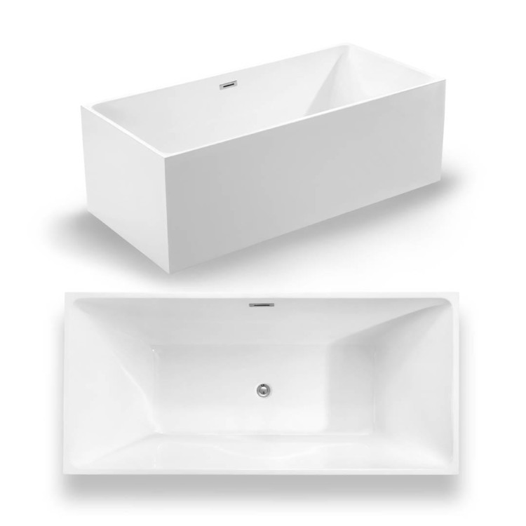 Wanna wolnostojąca akrylowa Karbin - Chrom Przelew 160x75x58 K-SPR04