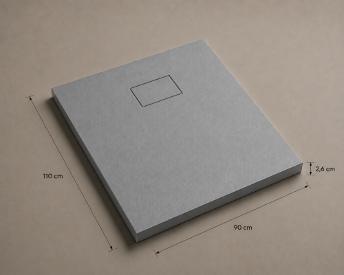 Brodzik prysznicowy prostokątny SMC Karbin OMI11090G 110x90x2,6 cm – Szary